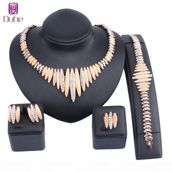 

latest fashion italian jewelry dubai gold color jewelry sets african beads crystal necklace jewellery, Black