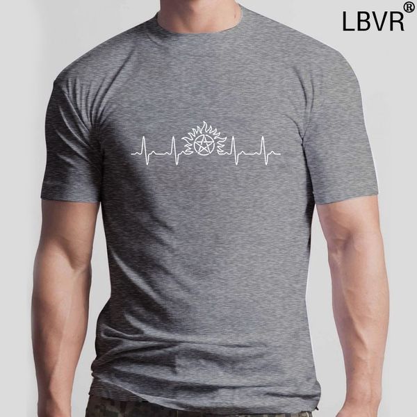 

одежда brand88 сверхъестественное heartbeat mens printed t shirt 7576, White;black