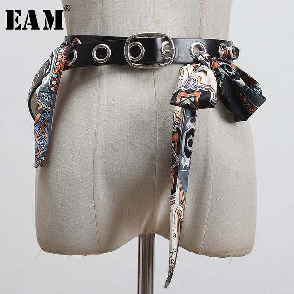 

eam] pu leather black pu leather pattern printed long belt personality women new fashion tide all-match spring 2020 1y015, Black;brown