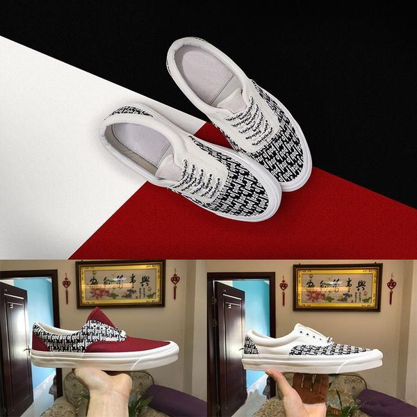 

wholesale classic fear of god fog low-cut black and white plaid canvas casual couple shoes student sports shoes size 35-45 xshfbcl