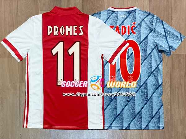 

ajax soccer jersey home promes 2020 21 season ajax away jerseys van de beek tadic schone ziyech football jerseys qaultiy size s-xxxl, Black;yellow