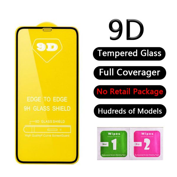

9d full cover tempered glass film suitable for iphone 11 pro max xs xr x 6 7 8 plus se 2020 samsung a01 a51 a71 a91 a10e huawei p40 lite p