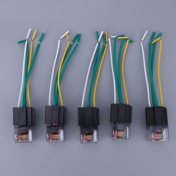 

5pcs car truck automotive 24v 60 amp spdt relays w/ wire 4 pins socket plug