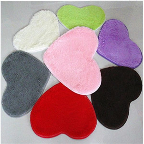 

heart-shaped floor carpet carpet mat short hair gift special rice super anti-skid washable heart-shaped floor mat