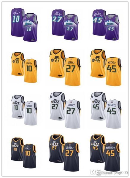 

mensÂ womensÂ youth utah jazz 10 mike conley 27 rudy gobert 45 donovan mitchell white navy custom basketballÂ jerseys, Black;red