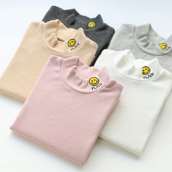 

girls base shirt season clothing new cotton collar versatile small long clothing children's children's sleeve t, Blue