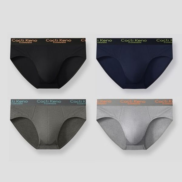 

men's underwear pure cotton briefs new plus size summer breathable briefs 4 pacs, Black;white