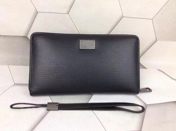 

selling fashion new high-end leather long wallet classic business card package handmade car line trend for both men and women, Red;black