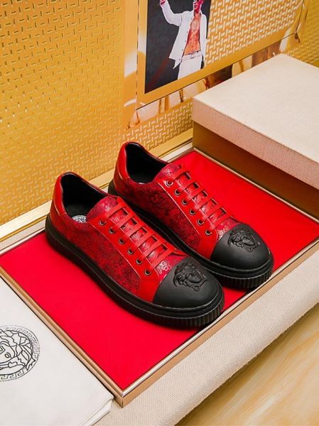 

2019z leather men's tide shoes, comfortable sports and leisure, versatile low-cut white shoes, original packaging shoe box delivery 38, Black