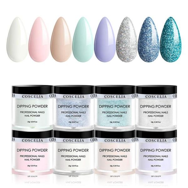 

coscelia 10g ногти пудра набор французского погружение ногти блеск без лампы cure dip порошок art design gel украшения