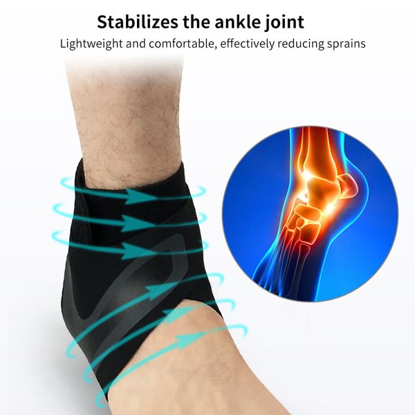 

anti-sprain ankle guard sleeve elastic ankle brace guard foot support 1 pair sports support weights brace dropship, Blue;black