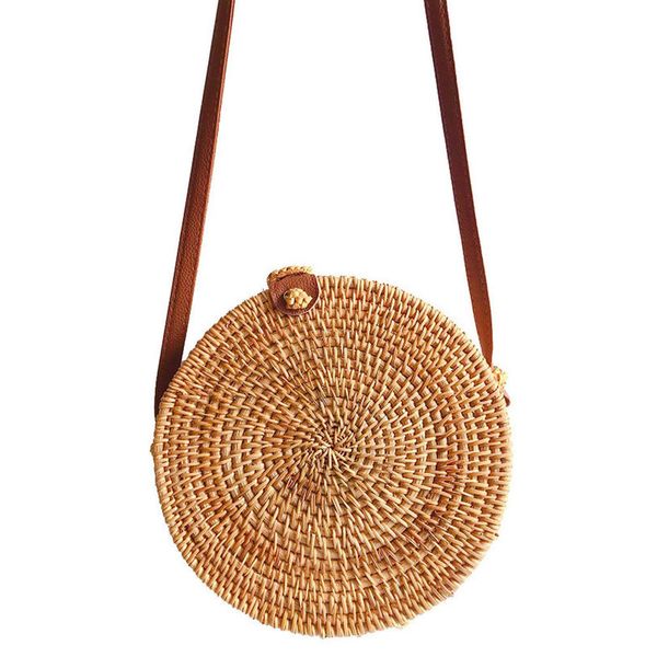 

bags for women 2020 handbag circle handwoven bali round rattan straw beach crossbody zipper bolsa feminina g3