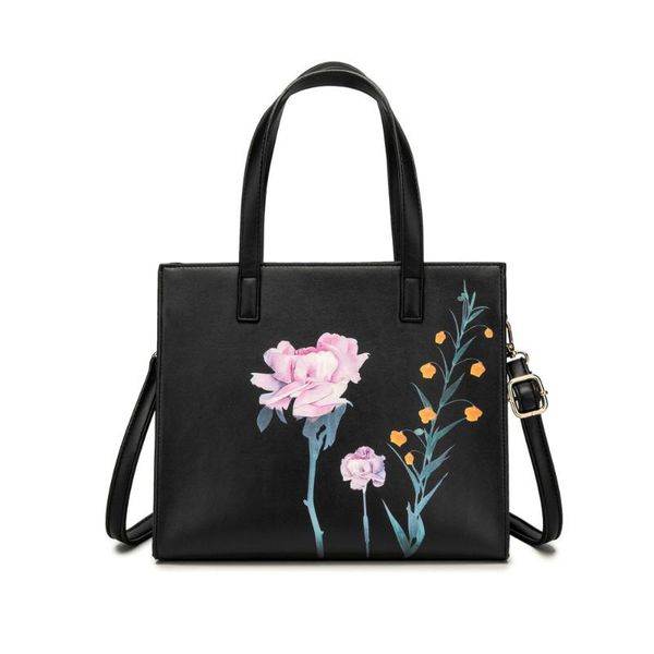 

women shoulder bags pu leather vintage designer flower printing ladies crossbody handbags summer new fashion 2020
