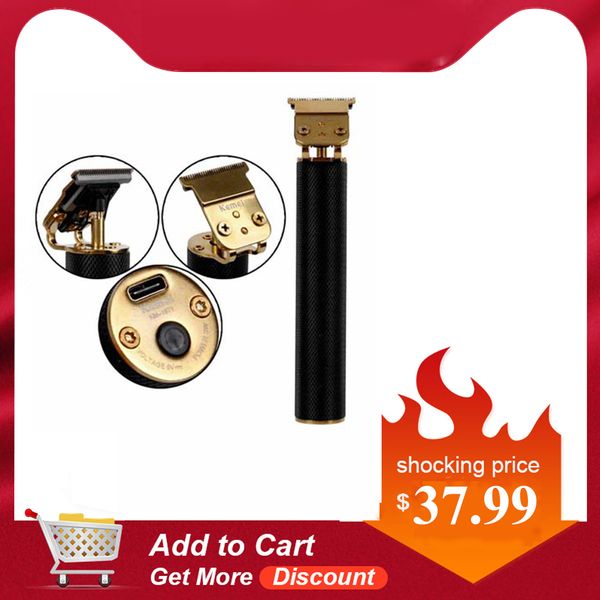 

2020 gift kemei 1971 electric pro li t outliner skeleton heavy hitter trimmer usb men 0mm baldheaded hair clipper finish uuusl