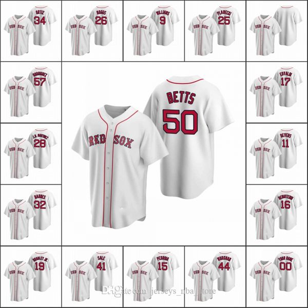 

boston red sox #50 mookie betts 34 david ortiz 19 jackie bradley jr. men women youth custom white replica home jersey, Blue;black