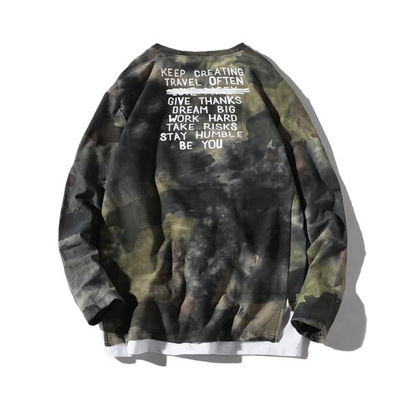 

men's t-shirts 2021 autumn men long sleeve t shirts fashion printed camouflage cargo tee streetwear tees abz412, White;black