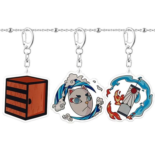 

demon slayer: kimetsu no yaiba anime acrylic pendant keychain keyring, Silver