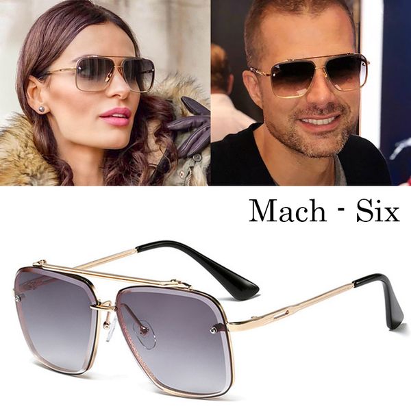 

design classic mach six style sunglasses men vintage gradient lens sun glasses male cool uv400 shade, White;black