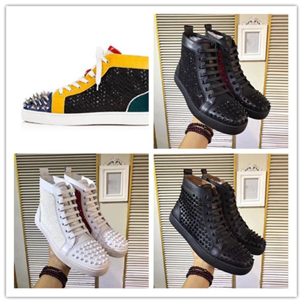 

bottoms stylist shoes fashion platfrom triple black white casual shoes party red blue men women leather boots sneakers