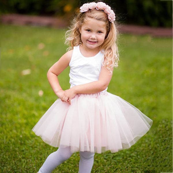 

new fashion baby girls tutu skirt pettiskirt fluffy children ballet skirts for party dance princess girl tulle skirt, Black