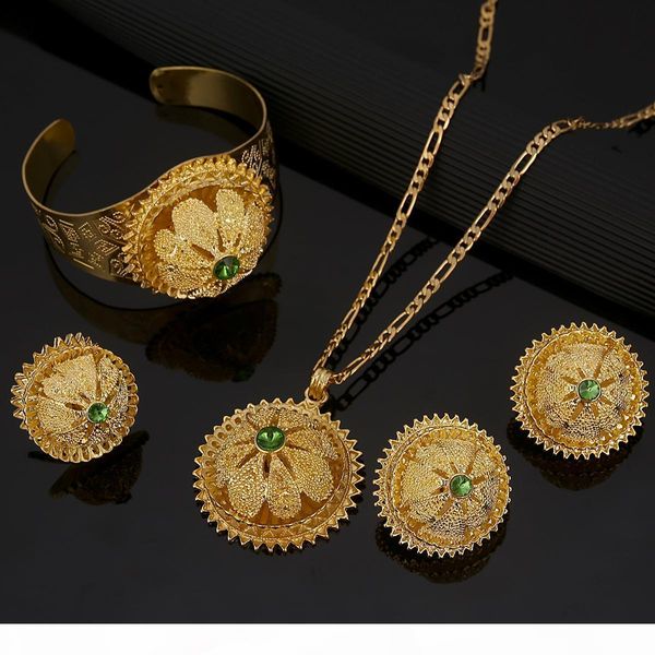 

i ethiopian bride gold color jewelry sets with stone african ethnic gifts eritrean habesha, Silver