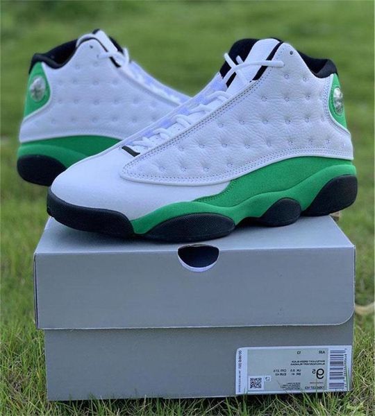 

2020 13 lucky green basketball shoes white black 3m reflective 13s db6537-113 real carbon fiber running shoes sneakers 0q0