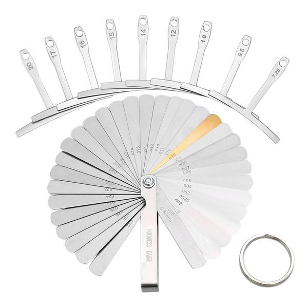

stainless steel 32-blade feeler gauge and understring radius gauge guitar