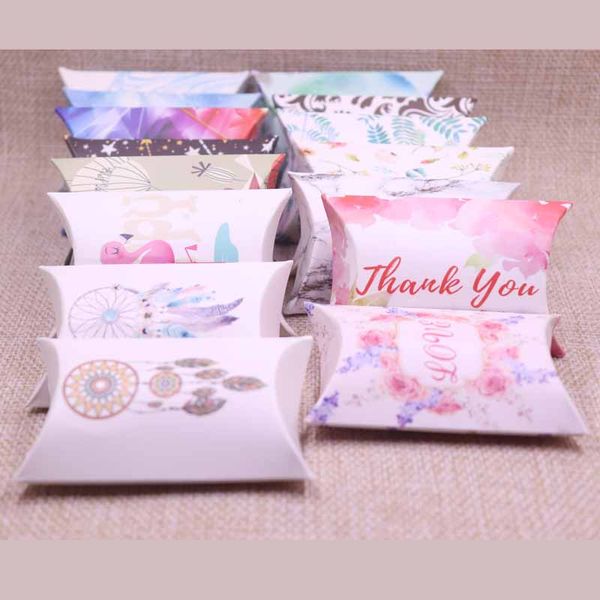 

10pcs 2020 new diy candy box gift catch dream design birthday paper box pillow products cardboard jewelry packing hand make
