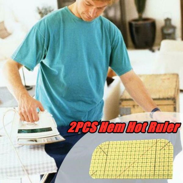 

2pcs ironing ruler acrylic patchwork aligned ruler patchwork tailor craft diy sewing supplies measuring tools sewing measure, Black