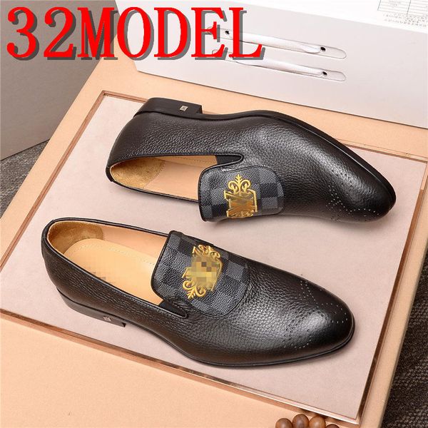 

2020 summer luxurious men leather shoes men's dress shoe business oxford leather flat shoes breathable men's banquet wedding shoes, Black