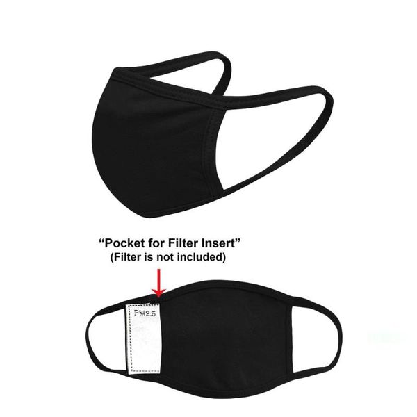 

usa scarf 10pcs makse for germ protection for adults with filters breathable cotton face makswashable and reusable maska, Black