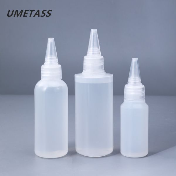 

storage bottles & jars umetass 30ml,60ml,100ml empty pe plastic glue with screw-on lids squeeze liquid ink oil dropper 10pcs/lot