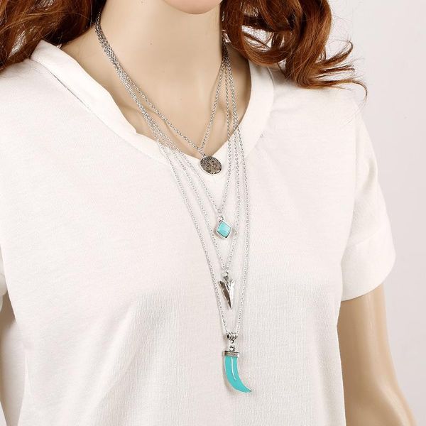 

2020 new knife statement necklaces pendants vintage jewelry multi layers long necklace women accessories for gift nl579jewelry 2018, Silver