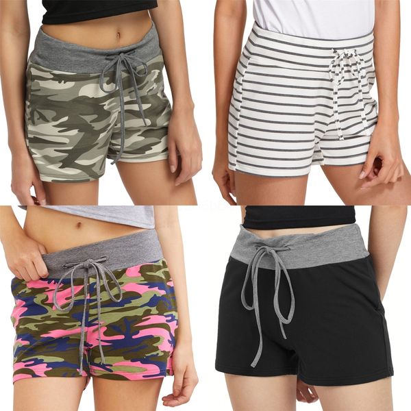 

2020 fashion women pants casual bodycon shorts high waist stretchy beach trousers#4551, White;black