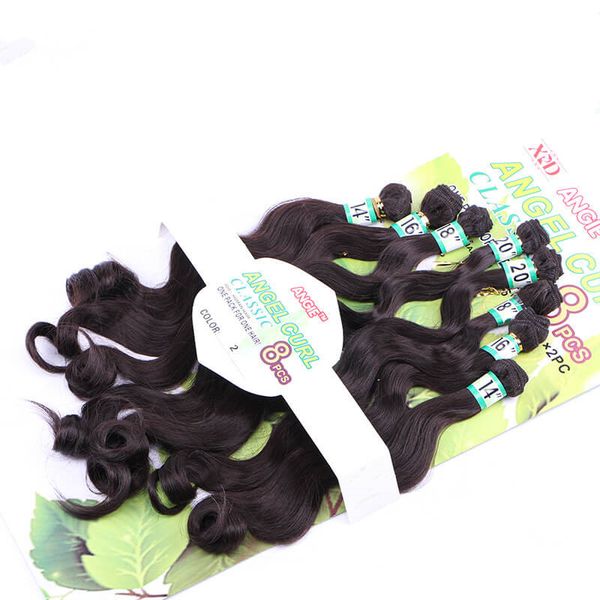 

8 bundles synthetic hair extensions brided body wave peruvian loose wave hair braiding weft hair dhgate factory for marley, Black