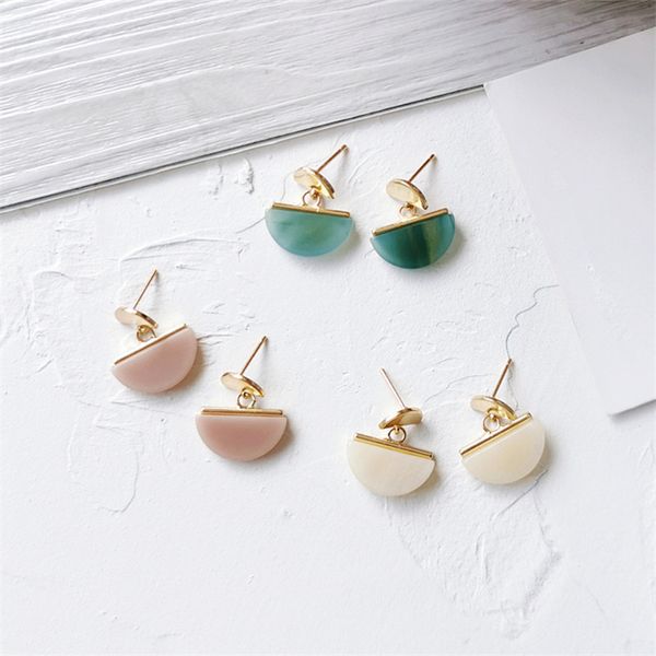 

women fashion earrings acetate plate earring geometric semicircle earrings contracted girl fashion wholesale, Golden;silver