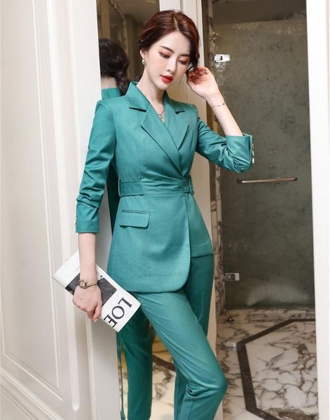 

дамы fashionn элегантный формальные женщин деловые костюмы с брюки и куртки пальто осень зима карьера интервью одежда пиджаки, White