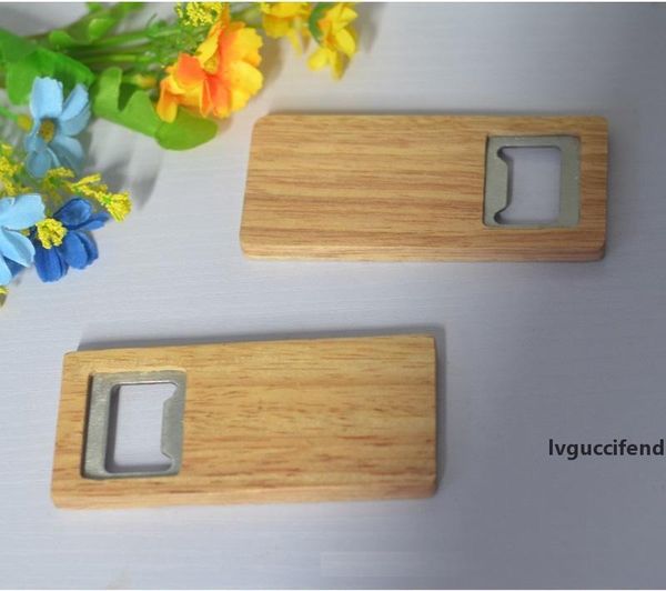 

fine quality beer bottle opener wooden handle stainless steel square openers eco friendly anti scald lightweight w9584