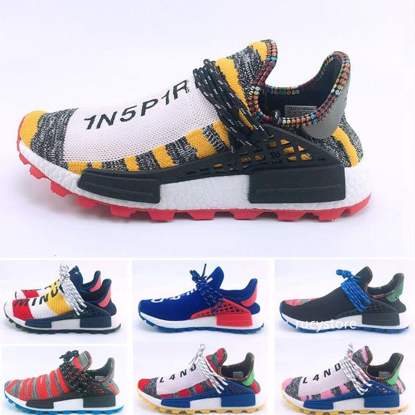 

2019 wholesale pharrell williams human race holi mc solar pack sneaker men s & women s lover running fashion sport shoes size36-47