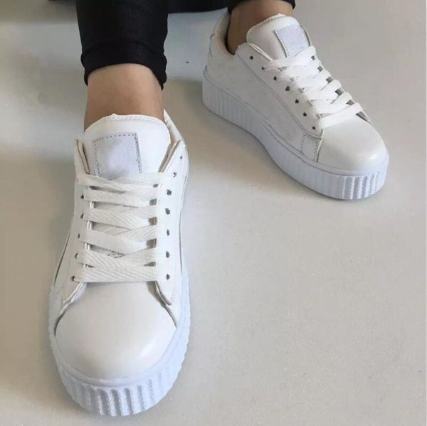 

женская rihanna riri fenty платформа creeper velvet пакет burgundy черный серый цвет марка дамы классические повседневная обувь 36-39 d01 cs, Black