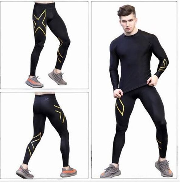 

men's new exercise exercise pants sports casual men's fitness suit quick-drying running training sports fitness pants suit, White;black
