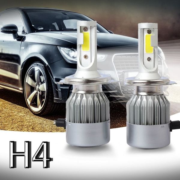 

новые 2pcs фара kit c6 автомобиля сид cob h4 36w 7600lm белый свет лампы