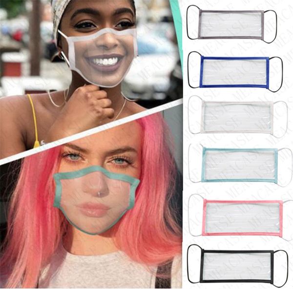 

deaf friendly face mask transparent fashion facemasks with visible lip expression clear window shield lip reading masks for deaf mute d8511, Blue