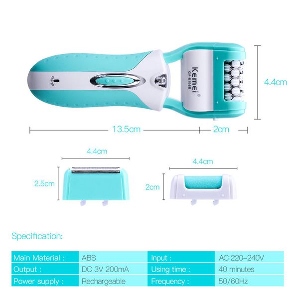 

2016 kemei epilator rechargeable lady hair removal for women bikini leg underarm armpit body eyebrow epilator km 6198b hairclippersonline vt
