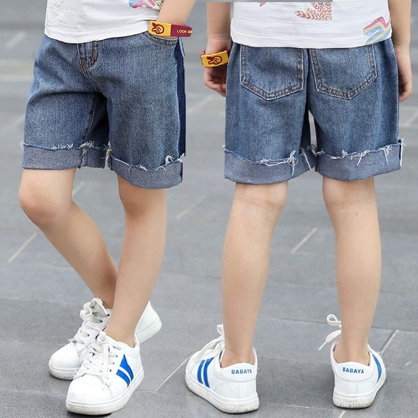 

ah0ma boys' five-point pants denim panty shorts panty shorts 2020 clothing children's medium children's pants thin casual kor, Blue