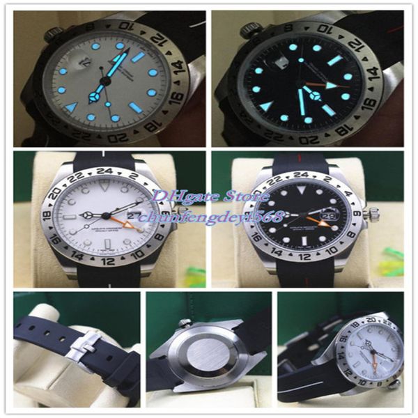 

men's luxury watches rubber bracelet ii 42mm 216570 polar black white stainless date watch -mint automatic mechanical men wristwatches, Slivery;brown