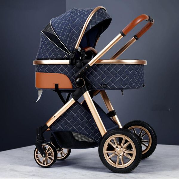 Carrinhos de bebê# multifuncional 2 em 1 carrinho de bebê Paisagem alta pode sentar Light Reclining Dobring Dobring By-Way Egghell Design Stroller1 Q240429