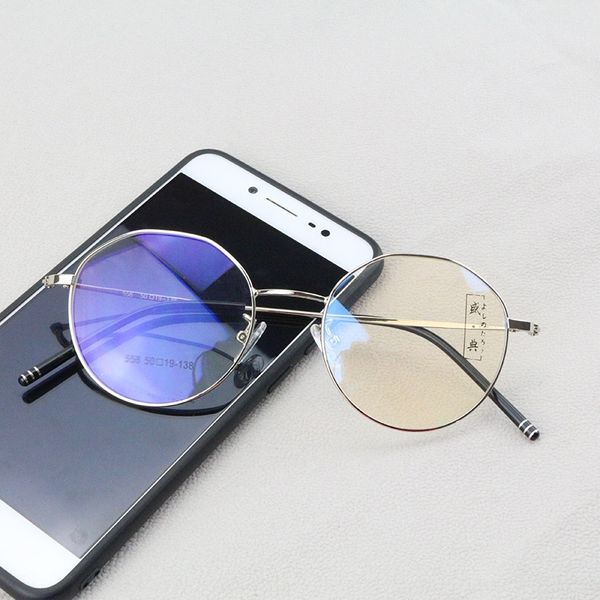 

super light fashion ceremony 558 memory metal alloy full frame men's and glasses women's polygon myopia glasses frame, Silver