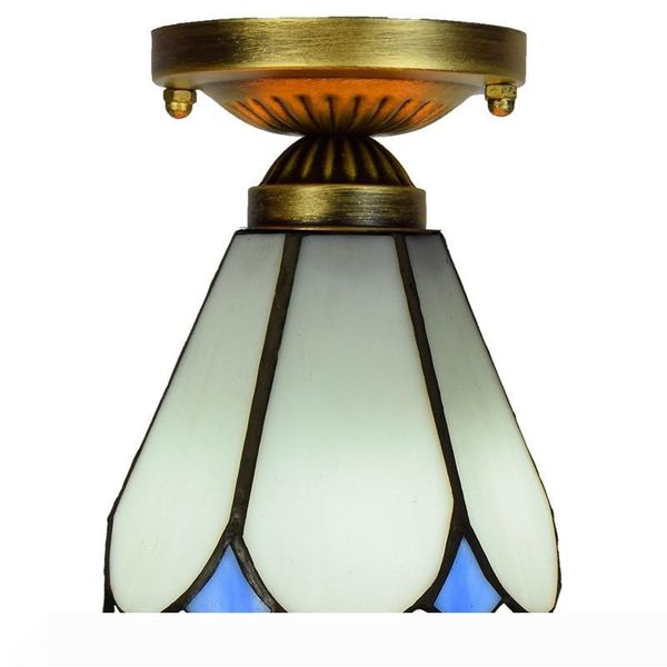 

european modern minimalist white glass lamp tiffany stained glass mediterranean aisle balcony bay window small ceiling lamp tf093