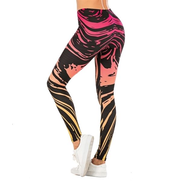 

fashion women fitness legging gradient streak printing leggins slim legins soft and stretchy leggings woman pants, Black